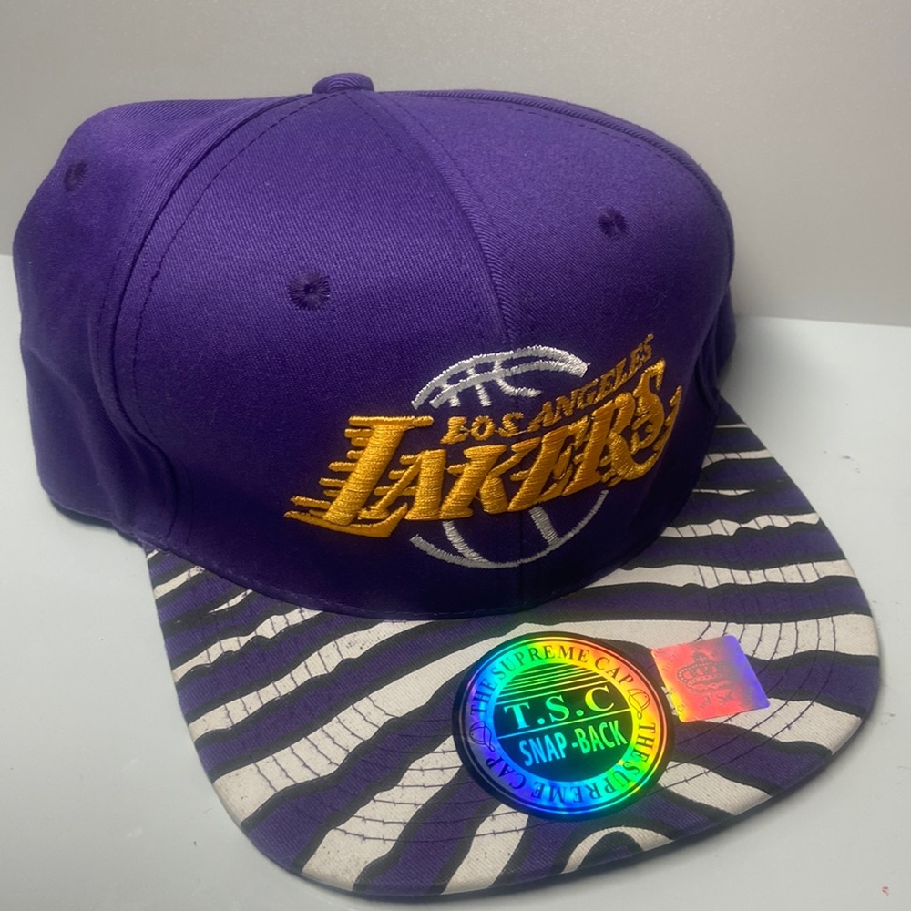 LA Lakers SnapBack by The Supreme Cap, white and purple on bill